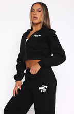 Oversized Cropped Zip-Up Hoodie