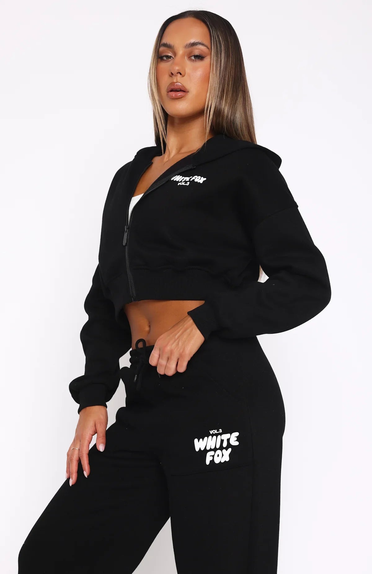 Oversized Cropped Zip-Up Hoodie