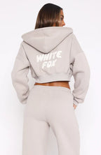 Oversized Cropped Zip-Up Hoodie