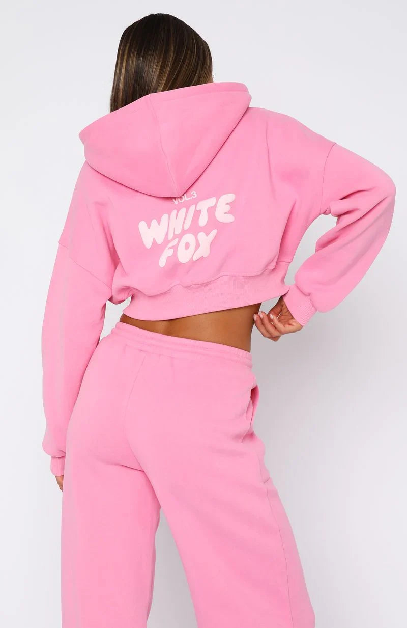Oversized Cropped Zip-Up Hoodie