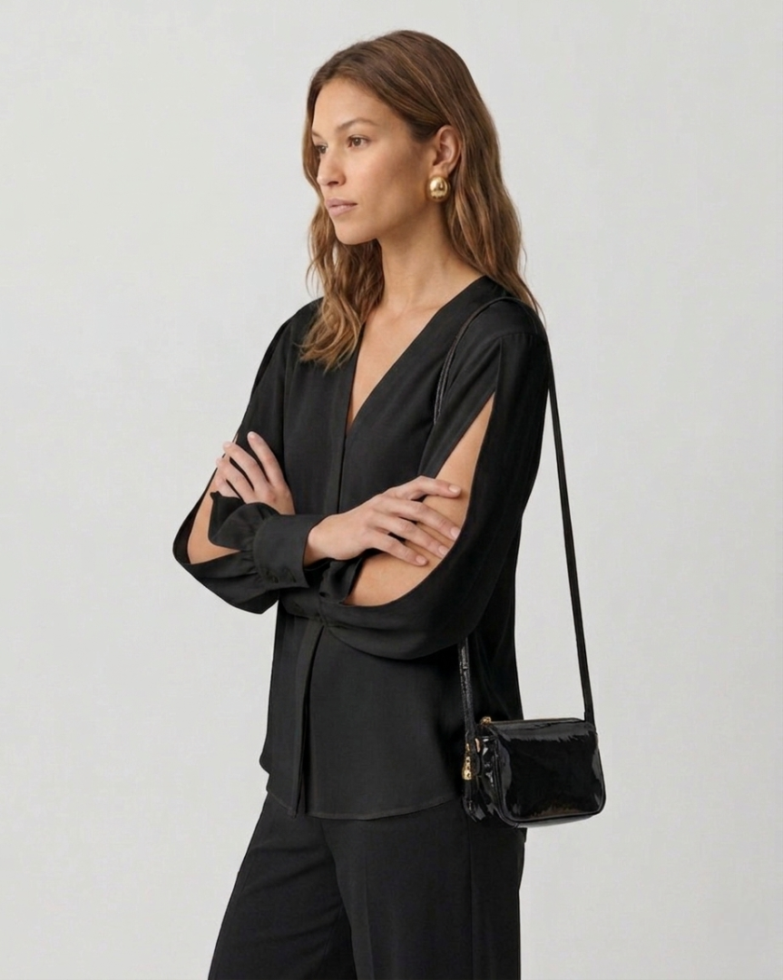 V-Neck Silk Blouse