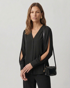V-Neck Silk Blouse