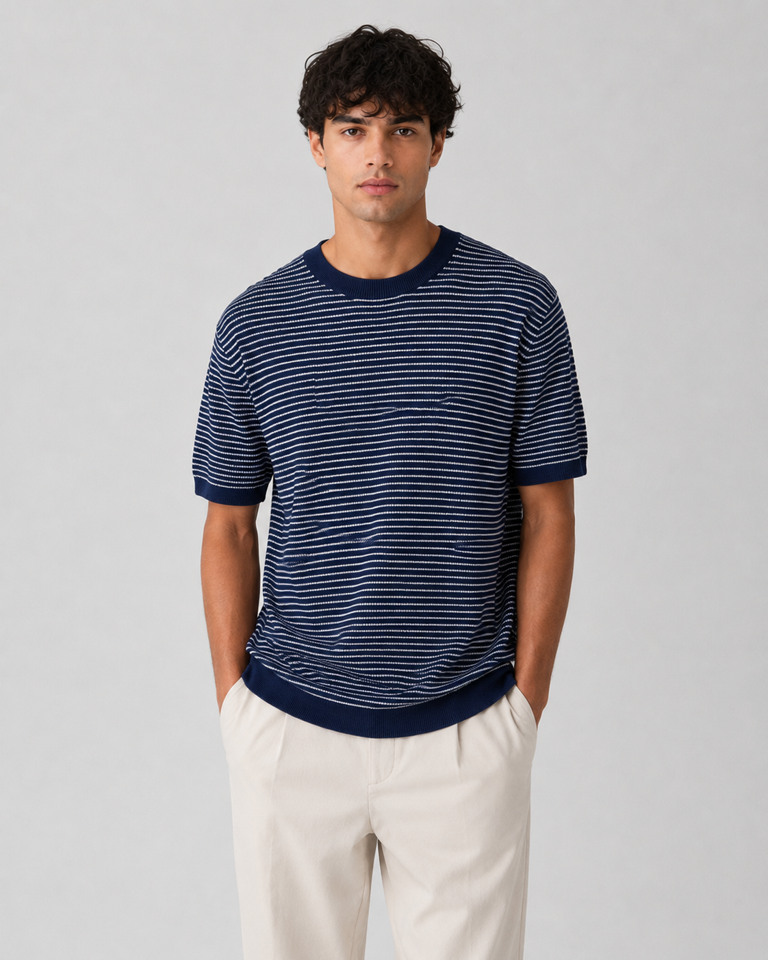 Striped crewneck T-shirt