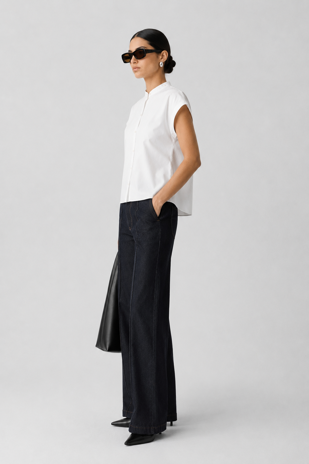 Slim Poplin Shirt Blouse