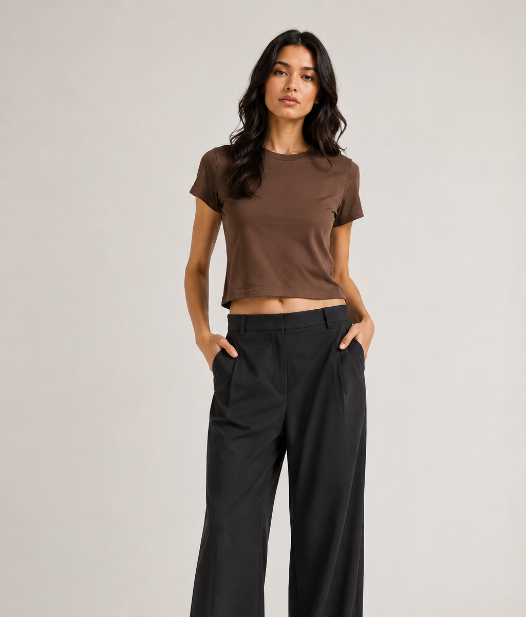 Slim Ribbed stretch Tee