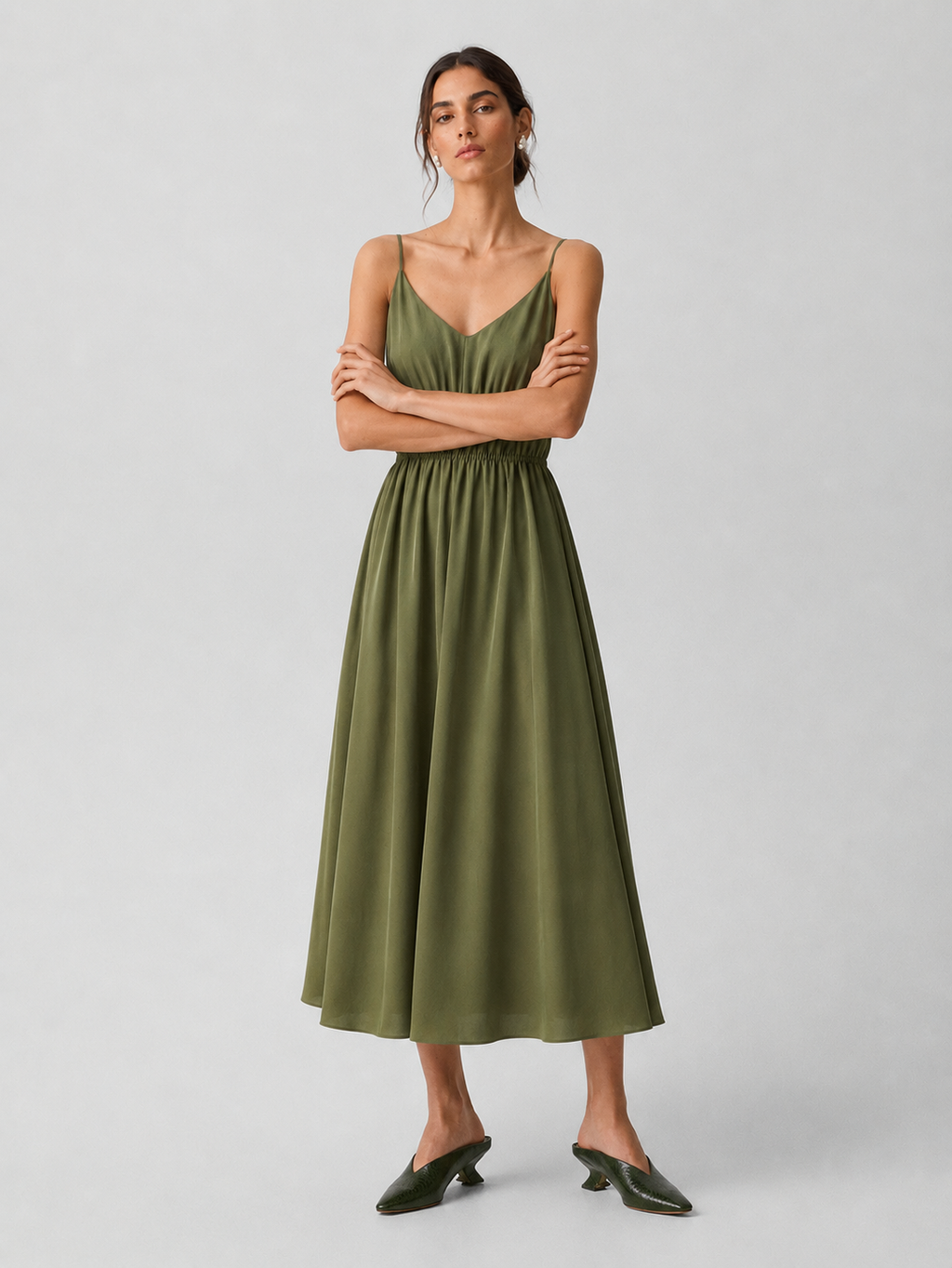 Flared Linen Dress