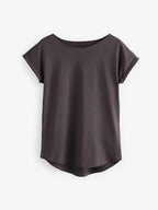 Cotton Cap Sleeve Crew Neck T-Shirt