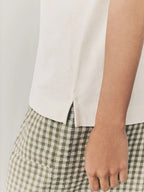 Cotton Modal Blend Slouch V-Neck T-Shirt