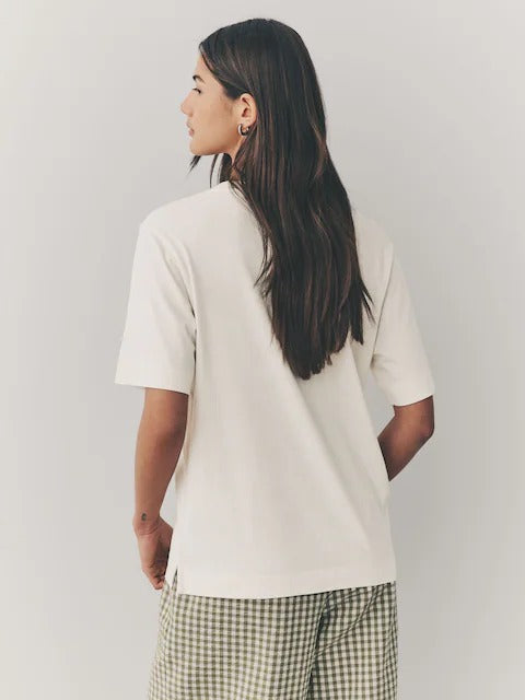 Cotton Modal Blend Slouch V-Neck T-Shirt