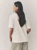 Cotton Modal Blend Slouch V-Neck T-Shirt
