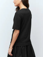 Cotton Modal Blend Slouch V-Neck T-Shirt