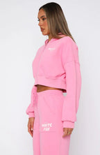 Oversized Cropped Zip-Up Hoodie