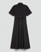Belted Poplin Maxi Dress