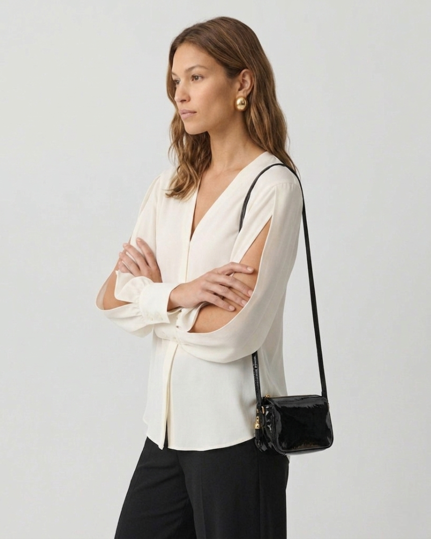 V-Neck Silk Blouse