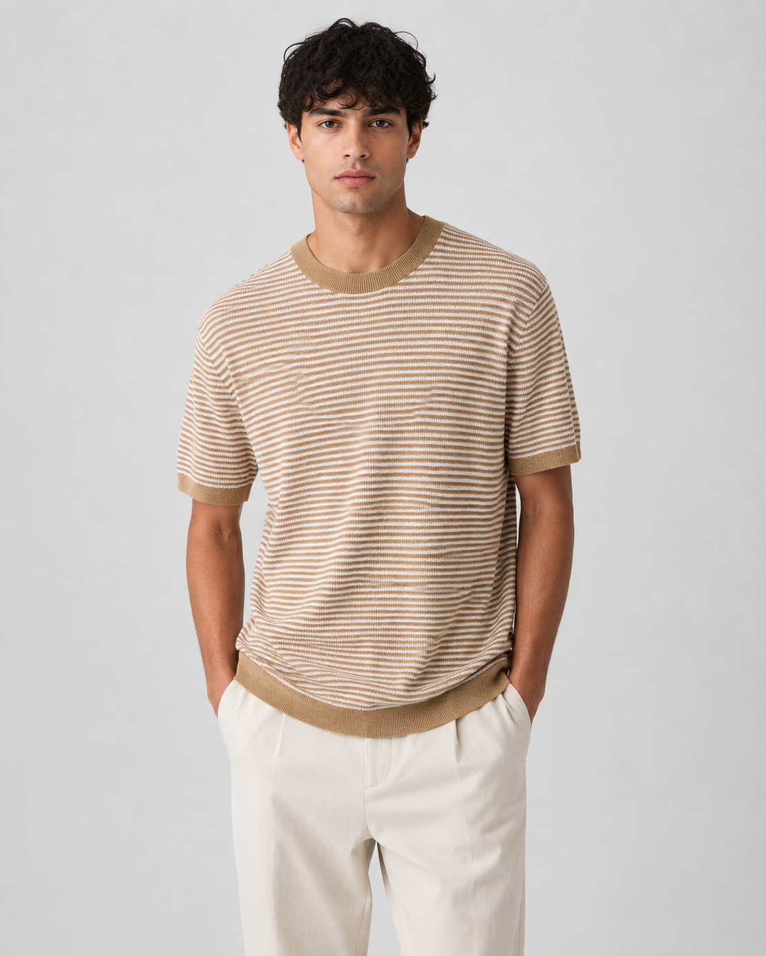 Striped crewneck T-shirt