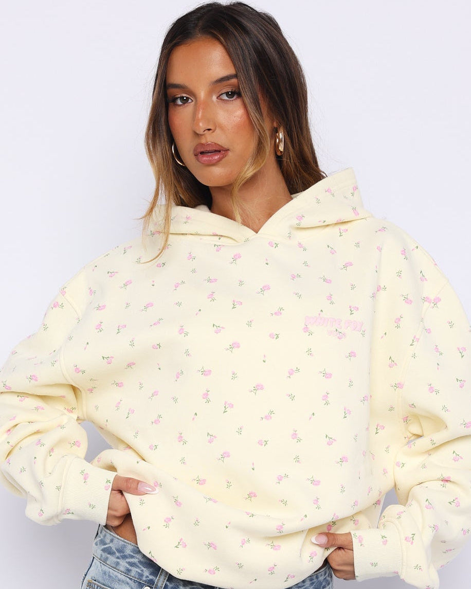 Oversized Lemon Ditsy Prin Hoodie